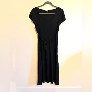 Cotton-On black summer dress with tie around the waist